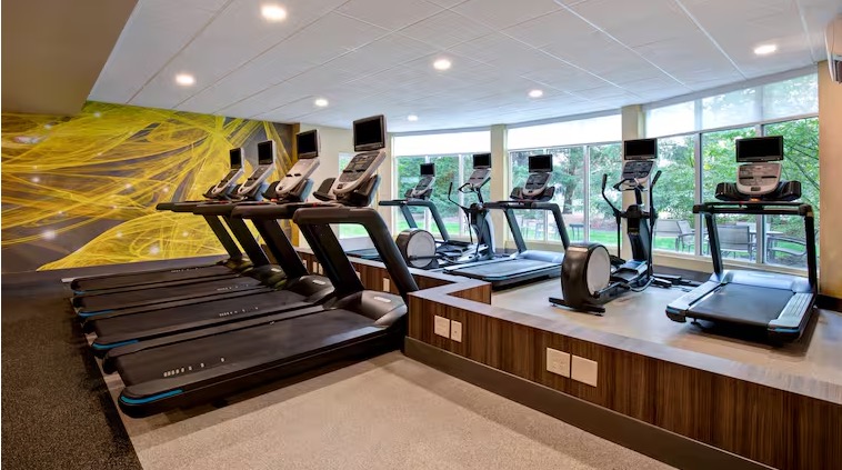 Fitness center at Hilton Garden Inn Portland-Beaverton with treadmills and elliptical machines